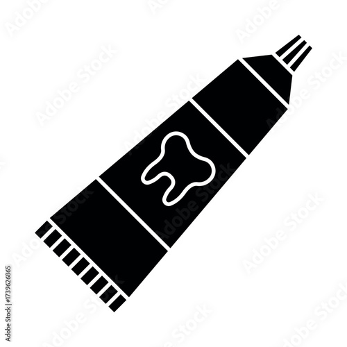 Toothpaste Icon – Flat Design Dental Hygiene Symbol