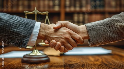 Two Lawyers Shaking Hands After Successfully Resolving a Legal Issue