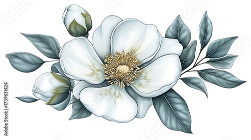 Botanical Dreamscape: Whimsical Floral Illustration