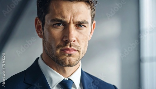 Portrait of a Serious, Confident Businessman in a Formal Suit