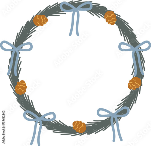 Christmas Wreath with Pinecones