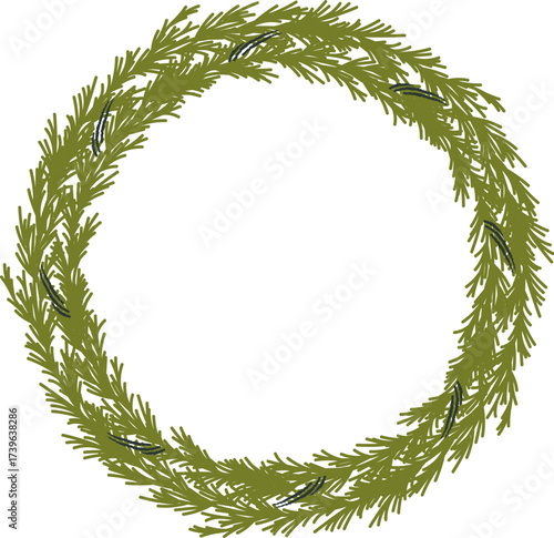 Evergreen Branch Round Wreath