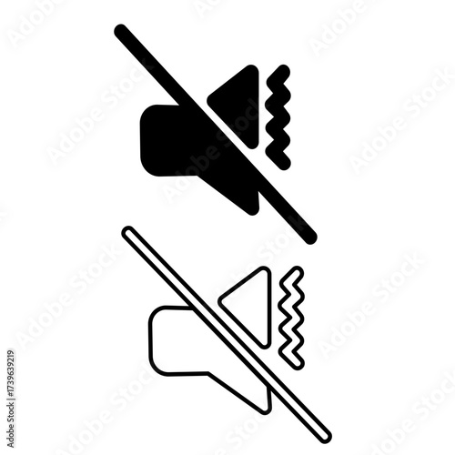 vector mute sound icon set