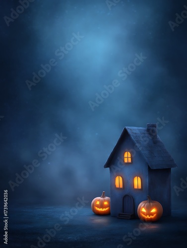 Halloween Horror Scene: Dark and Mysterious Haunted House