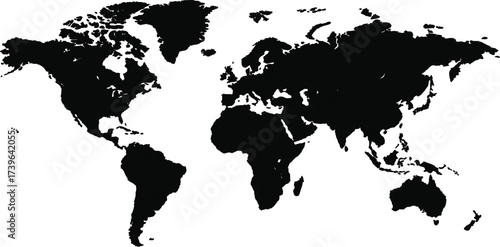 High resolution map of the world split into individual countries. High detail world map	