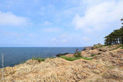Bild auf Leinwand 日御碕から望む海の風景と海岸段丘
