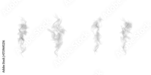 Abstract black smog vapor PNG texture illustration.