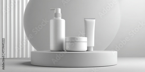 Wallpaper Mural Elegant photo of minimal cosmetic background with podium and product isolated on white background. Torontodigital.ca