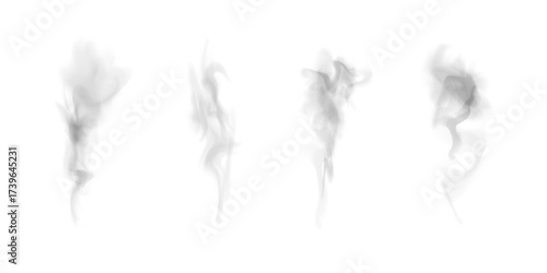Realistic white steam cloud dust PNG effect