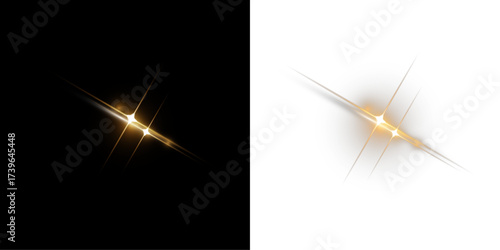 PNG Glowing golden star in the form of a lens flare