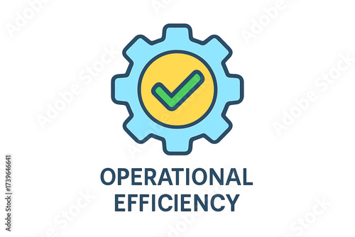 Operational efficiency gear with check mark and gear symbol  