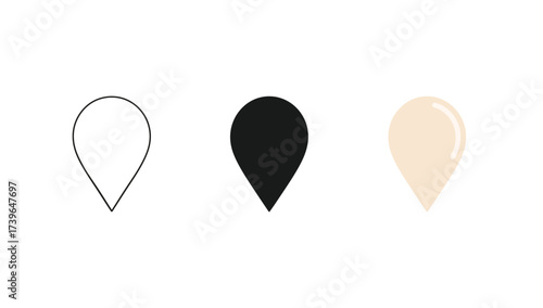 Принти на полотні Vector art of location pin vector icon in different styles map pointer outline