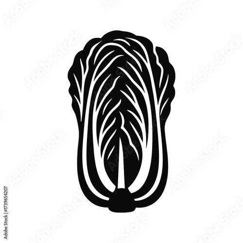 Silhouette of a napa cabbage vegetable.
