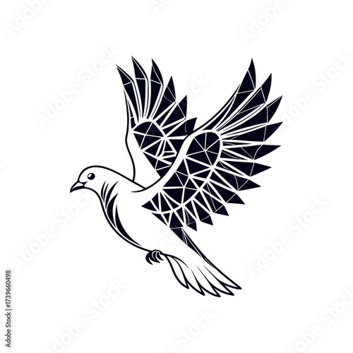 Geometric Dove of Peace Vector Illustration