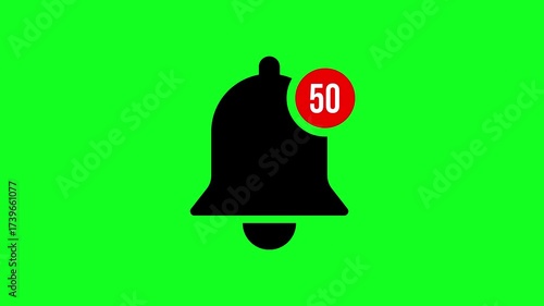Notification Bell Icon Animate On Green Screen Background