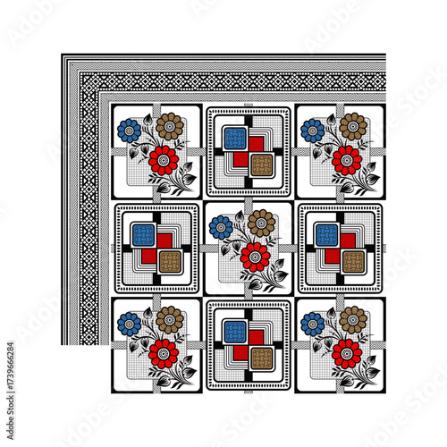 bed sheet design with flower work