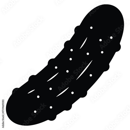 Black and white pickle illustration perfect for food design projects