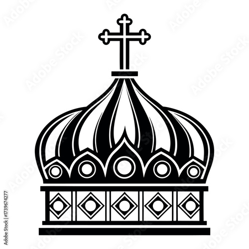 Black color Orthodox Christmas Day Design, Solid White Background (20).eps