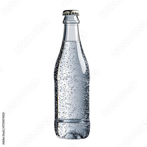 Wallpaper Mural Refreshing Clear Glass Water Bottle Filled with Sparkling Water for Health Conscious Consumers Torontodigital.ca