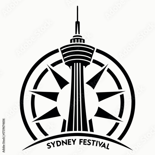 Black color Sydney Festival Design, Solid White Background (4).eps