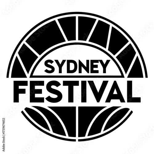Black color Sydney Festival Design, Solid White Background (7).eps