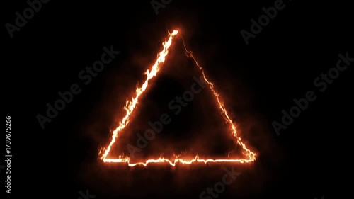 Rectangle Fire Effect Animate On Black Backround