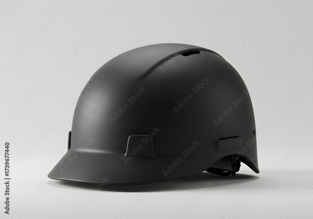 Fototapeta premium Black Hard Hat: Construction Safety Equipment