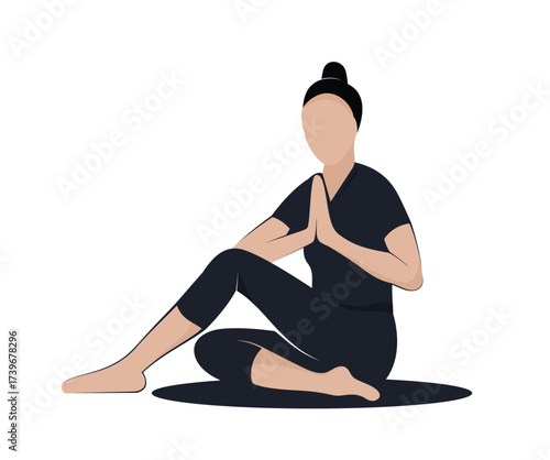 woman doing yoga vector image