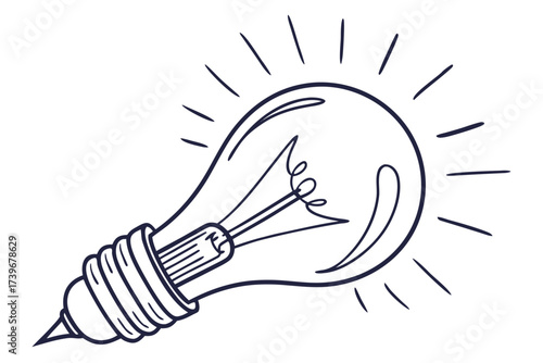 Lightbulb drawing representing the concept of a new idea