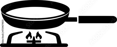 
Cooking icon vector. Pan on the gas stove icon illustration