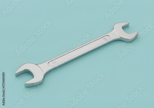 Wallpaper Mural Silver Combination Wrench on Light Blue Background Torontodigital.ca