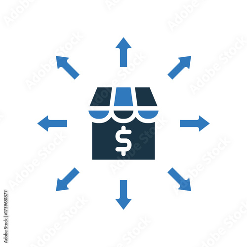 Market Expansion mixed color icon