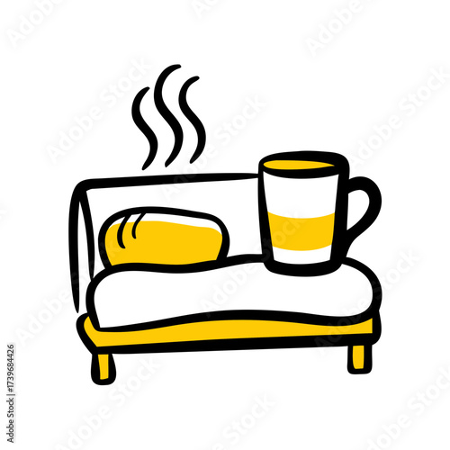 Bedside Coffee Mug For Early Morning Wake Up Icon For Web And Graphic Design