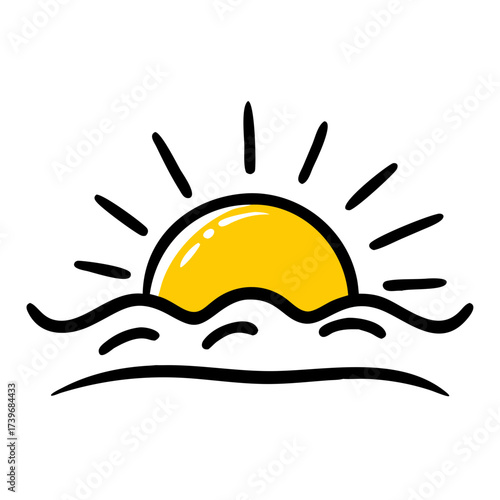 Bright Sun Rising Disturbing Early Morning Sleep Icon For Web And Graphic Design