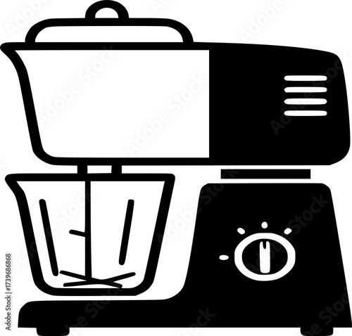 Blender icon illustration. Mixer grinder outline and solid icon vector