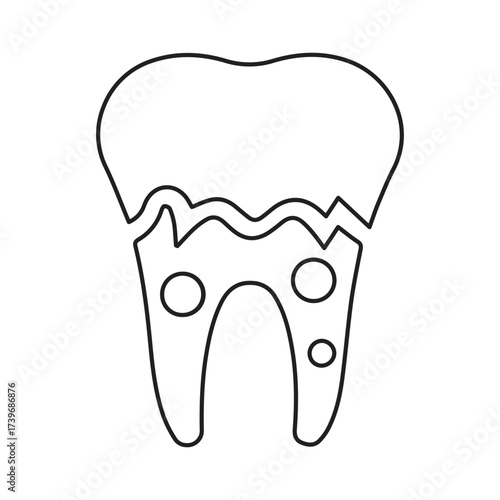 Damaged Tooth Outline