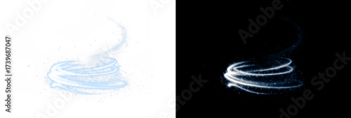 A beautiful glimmering light swirl effect PNG overlay designed for creative projects with a transparent background