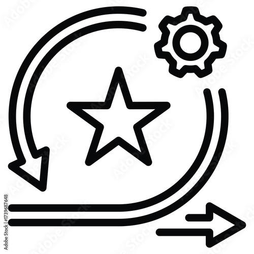 Essential SAFe Icon Line Vector Illustration