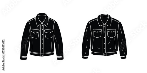 denim jacket silhouette icon vector illustration