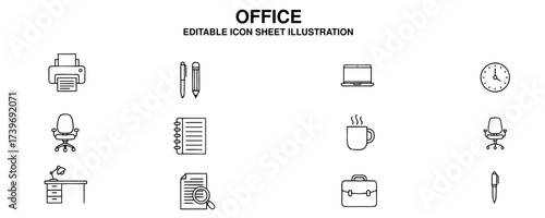 Editable Line Icon Set Illustrating Essential Travel and Vacation Concepts for Modern Digital Design, Web Development, and Mobile Applications