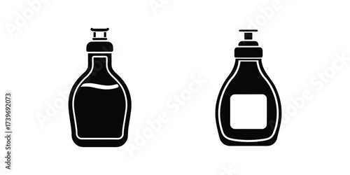 dish soap bottle sketch silhouette icon vector illustration