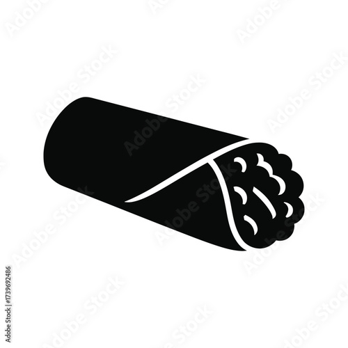 Vector silhouette of a food wrap or burrito.