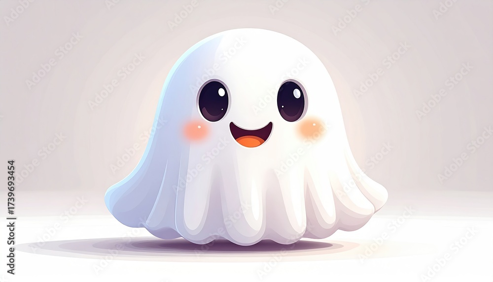 Obraz premium Cute halloween ghost isolated on white background