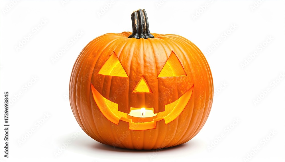 Fototapeta premium Halloween pumpkin isolated on white background 