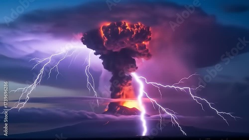 Spectacular Volcanic Lightning Storm - A Display of Natures Power.
