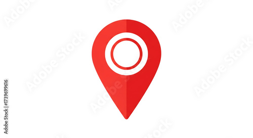 Red map pin icon isolated on transparent background