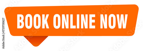 book online now sticker. book online now orange sign isolated on transpatent background