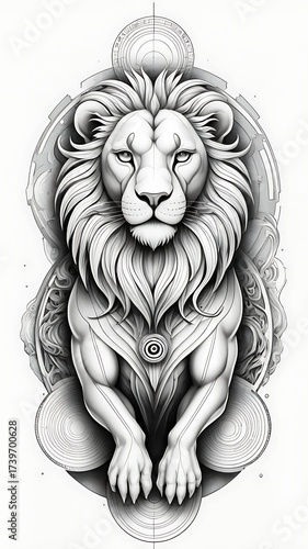 Celestial Leo Zodiac Sign illustration