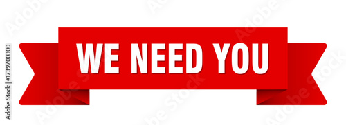 we need you ribbon isolated on transparent background. we need you ribbon