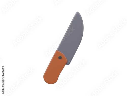 3d rendered kitchen knife icon isolated